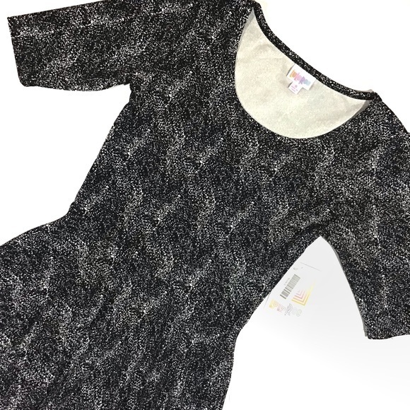 Dress A-Line LuLaRoe Nicole Small 6-8 Flattering ▪️ Black & White NWT - Picture 2 of 6